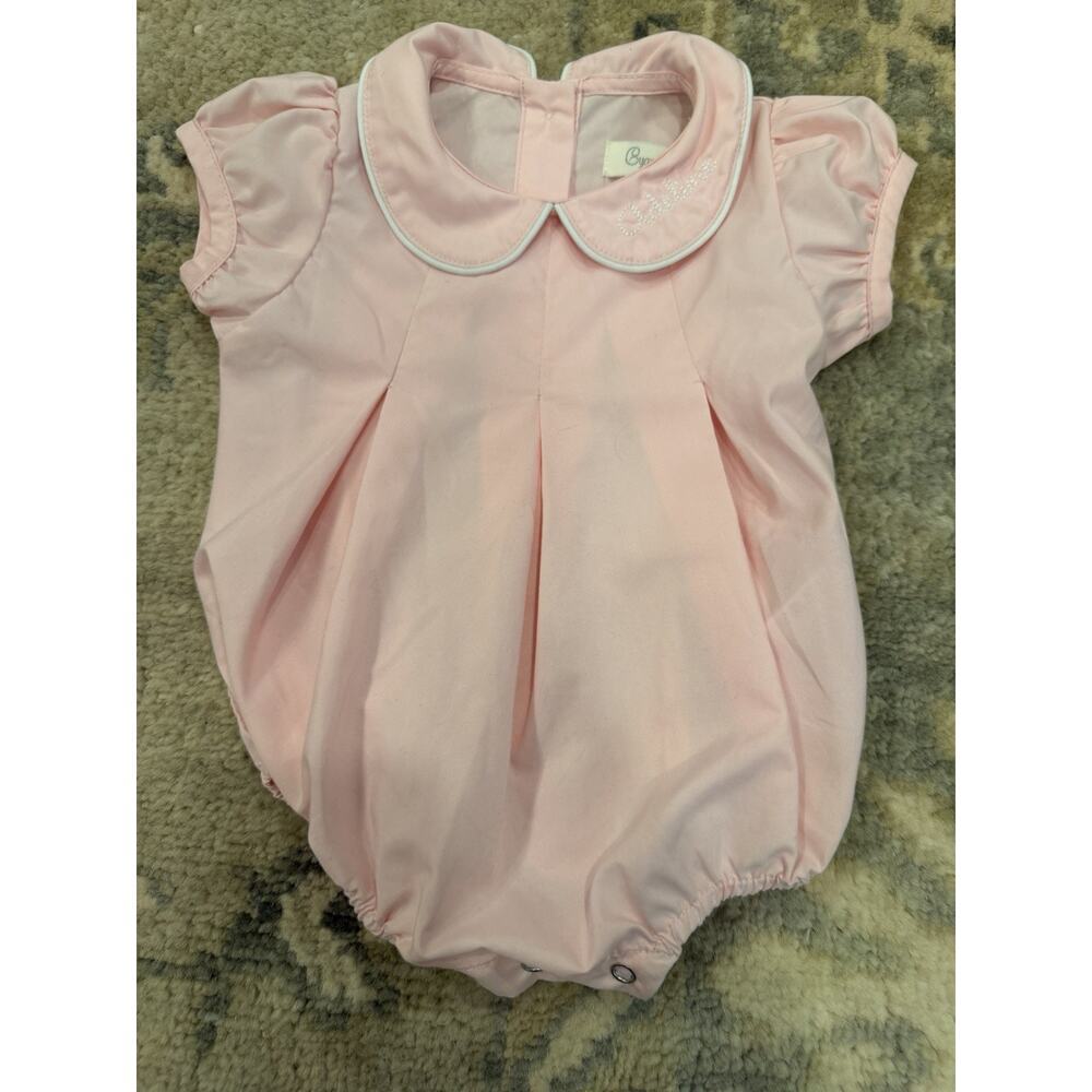 Cygnet Living "Adeline" Pink Collared Bubble 0-3 Months NEW